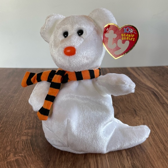 SUMMERWEEN 3 FOR $25: Authentic TY Beanie Baby Quivers the Ghost Bear, 2002. NWT - Picture 1 of 3